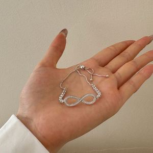 Dylam Stylish Women Bangles <b>Bracelets</b> Tarnish Free 925 Sterling Silver 5A Cubic Zirconia <b>Infinity</b> Symbol Jewelry <b>Bracelets</b> - Product Image 4