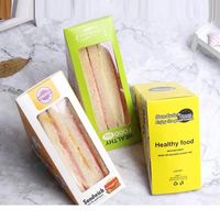 Papier Kraft brun matériel Triangle Sandwich sortir boîte boîte de papier gâteau de qualité alimentaire