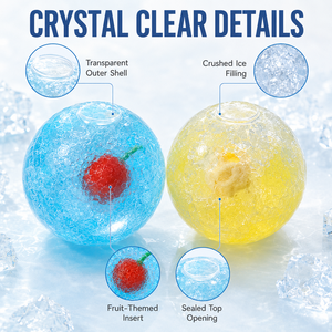 Bola de juguete sensorial transparente de hielo triturado con inserto de fruta, hecha a mano, para regalos y venta al por mayor - Product Image 5