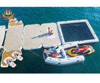 Plateforme de quai gonflable, radeau flottant de 6 pi/8 pi/10 pi/12 pi avec pompe à air, capacité supérieure à 500 kg pour 5 à 10 personnes