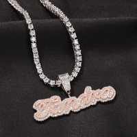 Shujin — collier pendentif avec nom personnalisé pour femmes, bijoux en plaqué or 18K, pour rappeur