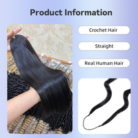 Extensions de cheveux Remy lisses pré-bouclées non traitées pour tresses au crochet, installation facile, nœuds miracle, fournisseur en gros, luxe haut de gamme