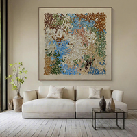 Handgemaltes Ölgemälde auf Leinwand Modernes Quadratisches Gerahmtes Bild für Wohnzimmer Esszimmer Sofa-Hintergrund Luxuriöse Wandkunst