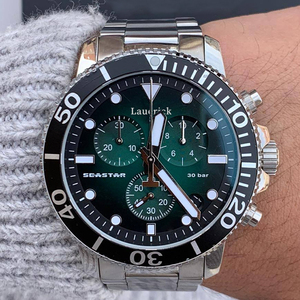 T-S Erkek Basit Para Spor Tarzı Günlük Kullanım Safir Kristal İbreli Kadran Su Geçirmez Dalış Kuvars Paslanmaz Çelik Saat - Product Image 1