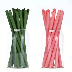 Pailles à bulles biodégradables en PLA et PP, emballées individuellement, 190 mm et 230 mm, colorées, pour gobelets en plastique, à prix réduit - Product Image 3