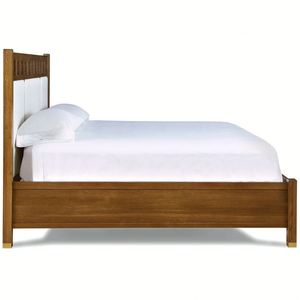 French Vintage Wave Upholstered Solid Wood <b>Bed</b>, 1.8m King <b>Size</b> <b>Bed</b> for Master Bedroom, American Country Distressed Fabric <b>Bed</b> - Product Image 3