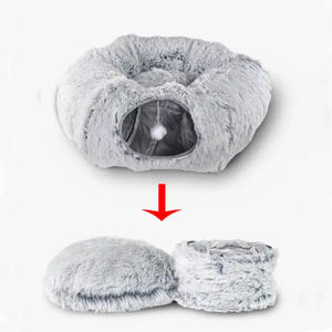 Pluche Kattentunnel Met Bed Geschikt Voor Indoor Multifunctioneel Kattenspeelgoed Voor Kleine Middelgrote Grote Katten - Product Image 4
