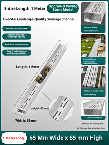 Les canaux de drainage en acier inoxydable 304 en forme de U conviennent aux jardins et aux balcons pavés de pavés. - Product Image 3