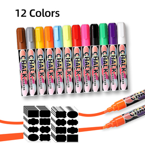 Pennarelli per Finestre all'Ingrosso, 12 Colori, Marcatori a Gesso Liquido Durevoli, Facilmente Cancellabili con Gomma Umida - Product Image 1