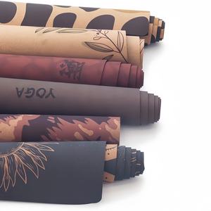 Personalizado al por mayor respetuoso con el medio ambiente de goma natural espesado grano fino corcho <span class=keywords><strong>Yoga</strong></span> Mat Set gimnasio hogar Pilates corcho <span class=keywords><strong>Yoga</strong></span> Mat - Product Image 5