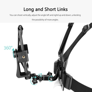 Accessoires de photographie Takenoken : Ensemble de perches à selfie, support de téléphone, <span class=keywords><strong>harnais</strong></span> de corps, sangle de poitrine pour smartphone et caméra GoPro - Product Image 5