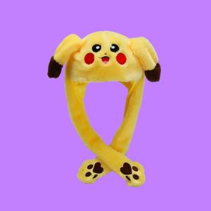 Chapeau de Noël unisexe en velours avec oreilles mobiles, Pikachu LED lumineux et lapin de dessin animé, pour enfants, 2026 - Product Image 2