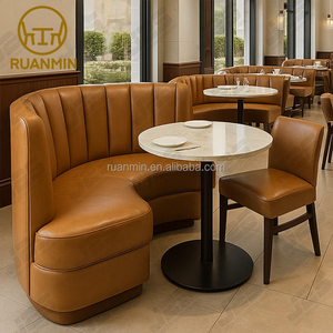 Muebles de Restaurante Modernos de Lujo, Sofá Combinado de Cuero para Cafetería, Bar, Hamburguesería, KTV, Club, Asientos de Cabina Ecológicos - Product Image 5