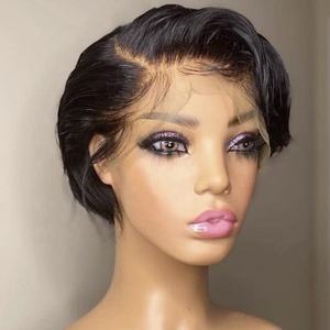 Parrucca <span class=keywords><strong>Pixie</strong></span> Cut di Grado 12A, 100% Capelli Umani, Corta, Brasiliana, Full Lace Front, con Attaccatura Pre-Definita, Economica per Donne Nere - Product Image 1