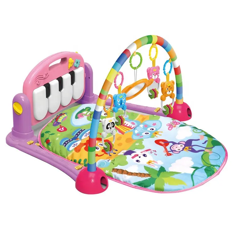 Hight quality Baby gym play mat with keyboard piano fitness frame for baby piano play mat musical carpet