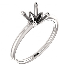 Lotus Solitaire Semi Mount <b>Ring</b> Base 14K 18K White Yellow Rose Gold Lab Grown Diamond Settings <b>Plain</b> Band Engagement Mountings - Product Image 1