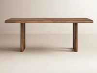 Table à manger en bois moderne FERLY, taille personnalisable, table à manger rectangulaire en bois