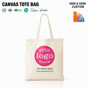 Custom Logo Heat Transfer <b>Medium</b> Canvas <b>Tote</b> <b>Bag</b> Reusable Cotton Shopping Shoulder Printed Gift Carry SH Brand SH11 Model - Product Image 1