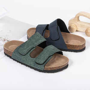 Sandales plates unisexes de bonne qualité à bout ouvert pour hommes chaussons en liège <span class=keywords><strong>semelle</strong></span> en cuir réglable - Product Image 4