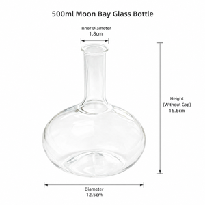 Carafe en verre transparent sans plomb à col long et bulbe rond avec bouchon en liège pour vin <span class=keywords><strong>de</strong></span> fruits (<span class=keywords><strong>pomme</strong></span>, poire) et boissons <span class=keywords><strong>maison</strong></span> - Product Image 2