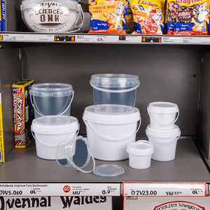 5 ליטר מזון כיתה מזון שקוף דלי פלסטיק לבן שקוף מכסה ציפורניים עמיד חביות פופקורן אגוזים חלב תה מים בנזין מותאם אישית - Product Image 2