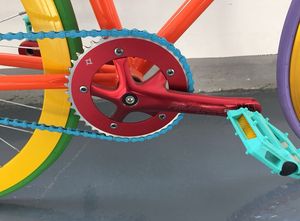 Fexie-Vélo de route à vitesse unique 700C, vélo de trajet <span class=keywords><strong>pas</strong></span> <span class=keywords><strong>cher</strong></span> pour femmes, avec fourche en acier, à pignon fixe, personnalisable - Product Image 4