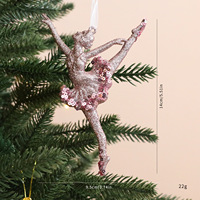 Ornements de Noël de luxe en or rose avec paillettes, décorations suspendues pour l'arbre, rennes, flocons de neige, étoiles, papillons, ballerines