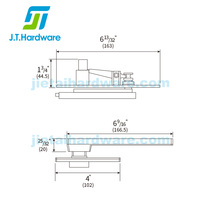 Système de charnière pivotante moulée sous pression SS304, capacité 250 kg, pivot de porte commerciale robuste pour porte en bois