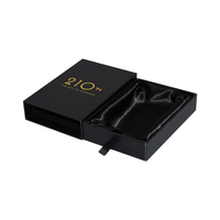 Boîte en carton rigide noire personnalisée en gros pour emballage cadeau avec logo gaufré et ruban doré pour bijoux, montres, lunettes de soleil
