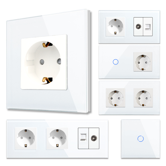 Touchmi Quality-Guaranteed Home Wall Socket Switch Convenient Safe 16A Germany Socket 250V Waterproof Touch Panel WiFi Switch