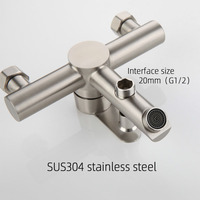 Robinet de douche mural en acier inoxydable 304, 2 fonctions, eau chaude et froide, pour salle de bain, en stock usine