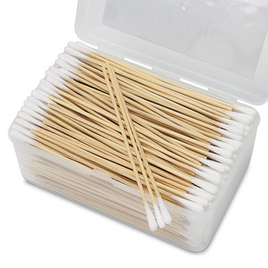 Bonson Cotton Swabs 15cm <b>Round</b> Tip Bamboo Stick Cosmetic Cleaning DIY General Use Three Layer - Product Image 1