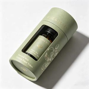 High Quality Biodegradable Cardboard Cylinder for Beauty Products Perfume Candle Packaging Paper Tube with Embossing Printing - Product Image 4