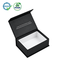 Scatola Magnetica Rigida Nera Opaca Riciclabile con Foglio d'Argento Personalizzato a Forma di Libro per Set di Orologi di Lusso da Uomo
