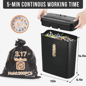 เครื่องทำลายเอกสาร Woolsche แบบตัดละเอียด 10 แผ่น ระดับความปลอดภัย P-2 สำหรับใช้ในบ้านและสำนักงาน - Product Image 3