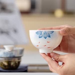 ポータブルセラミックガラスティーセットギフトホーム屋外ビジネス旅行中国カンフー手作りセラミックティーポットカップ - Product Image 5