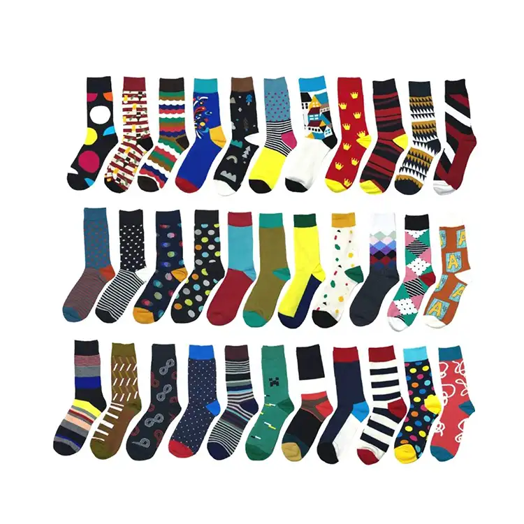 Hservice — chaussettes en coton bambou coloré pour hommes, fait sur mesure, amusant, cool, business, couleurs vives,