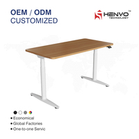 Bureau debout électrique robuste à hauteur réglable, avec structure en acier robuste, design contemporain, ergonomique, modulaire et extensible pour usage commercial