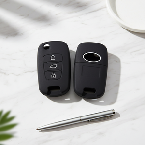 Vente flash - Housses de clés de voiture en silicone colorées, anti-rayures, anti-poussière, logo personnalisé, étui pour clés de voiture <span class=keywords><strong>Hyundai</strong></span> Flip 3 boutons - Product Image 2