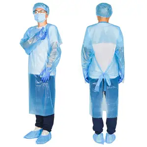Cpe Gown Wegwerp Isolatie Thumb Loop Gown Cpe Water Proof Gown Veiligheid Kleding Ziekenhuis Plastic