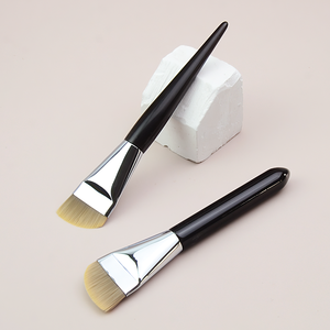 Pennello Fondotinta Sickle Ultra-Sottile Senza Cuciture, Pennello Trucco a Testa Piatta Senza Polvere, Pennello Maschera Viso in Legno di Ebano <span class=keywords><strong>Bianco</strong></span> Puro - Product Image 1