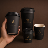 Gobelet en papier jetable à double paroi, biodégradable et écologique, avec couvercle, pour café chaud, thé, boissons, café à emporter, recyclable, vente en gros