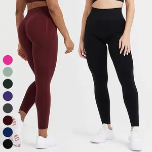 Wholesale Activewear Soft Running Wear Gym Fitness Butt Lifting Tights High Waist Sports Pants Women Seamless Yoga Leggings