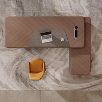 Ensemble de bureau et chaise de direction en forme de L, moderne et luxueux, avec rangement, design ergonomique et durable pour usage commercial