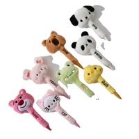 Stylo gel en peluche ours HY, nouveau et populaire, toutes les couleurs, encre scintillante, largeur d'écriture de 0,5 mm, matériau plastique, feutre-verre