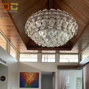 JC LIGHTING Luxury Contemporary Large Modern chandelier Living Room led Pendant Lighting clear acrylic round chandelier