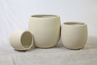 Pots de fleurs ronds en fibre de verre écologiques et durables pour la maison et le jardin, pots de plantes d'intérieur et d'extérieur en gros