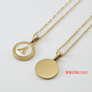 Zogxin Letter Pendant Necklace 18K Gold Plated Stainless Steel Alphabet Charm Jewelry For Women Fashion Style - Product Image 3