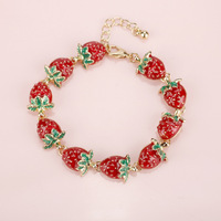Prachtige aardbeienfruit zomermode armband voor dames