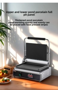 Vente en gros de machine à <span class=keywords><strong>sandwich</strong></span> en acier inoxydable 2200W en fonte électrique Contact <span class=keywords><strong>Sandwich</strong></span> Panini Presse Maker Grill Machine à plaque chauffante - Product Image 4
